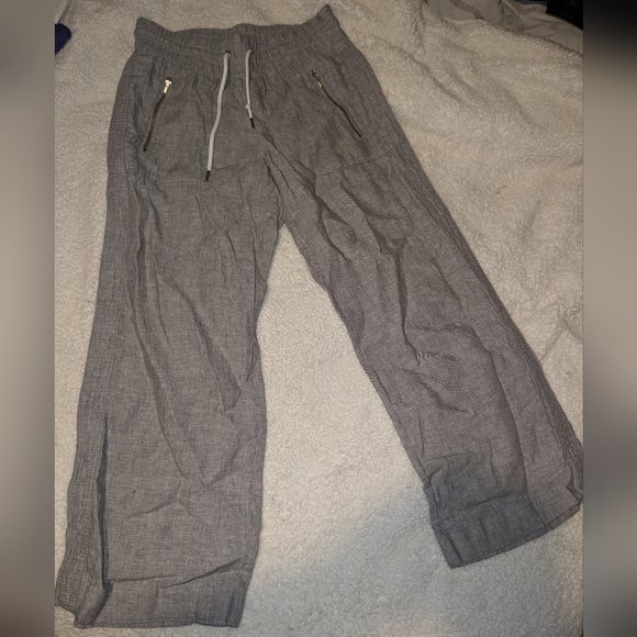 Athleta Cabo 100% Linen Wide Leg Pants Grey Size 2 - Picture 3 of 6